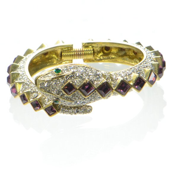 Vintage Kenneth Jay Lane Crystal Snake Bracelet - Picture 5 of 11